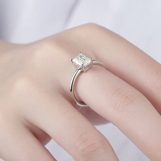 Emerald-cut 1.0 ct Diamond Solitaire Engagement Ring Evani Naomi Jewelry