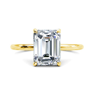 3.5 Ct Yellow Gold Emerald Cut Solitaire Engagement Ring