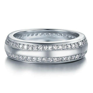 Double Inlay Diamond Wedding Band