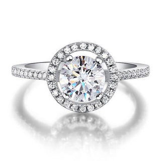 Round-cut 1.25 ct Diamond Halo Engagement Ring-Evani Naomi Jewelry
