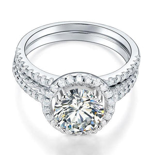 2.60 ct Round-cut Diamond Halo Bridal Set-Evani Naomi Jewelry