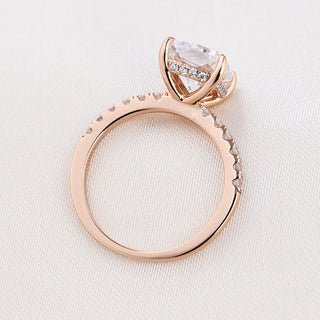 3.0ct Cushion Cut Rose Gold Diamond Wedding Ring Set