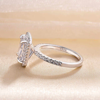 White Gold Halo Radiant Cut Diamond Engagement Ring
