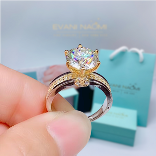 Two-Tone 14k Gold Round Cut Engagement Ring
