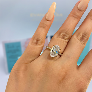 Yellow Gold 3.50 Ct Oval Cut Engagement Ring