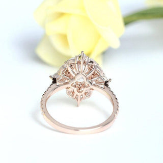 14k Rose Gold Double Halo Oval Cut Engagement Ring