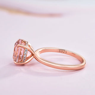 Elegant Round Cut 14k Rose Gold Engagement Ring