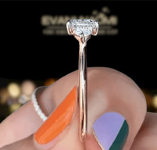 14k Rose Gold 2.5 Carat Emerald Cut Engagement Ring