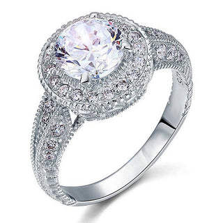 2.0 Ct Round Cut White Gold Engagement Ring