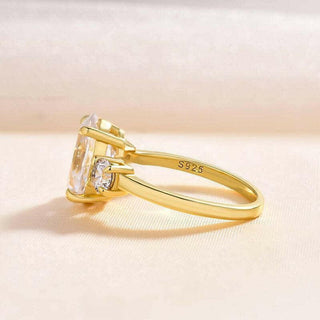 Three Stone 14k Yellow Gold Engagement Ring