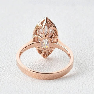 Marquise Cut 14K Rose Gold Engagement Ring