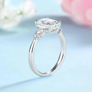 14k Emerald Cut Engagement Ring Set