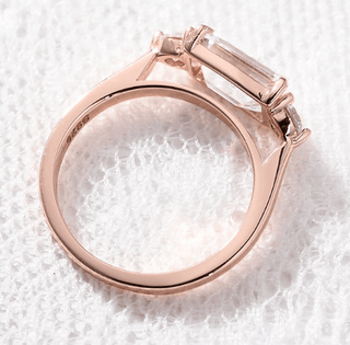 14k Rose Gold 2.5 Carat Emerald Cut Engagement Ring