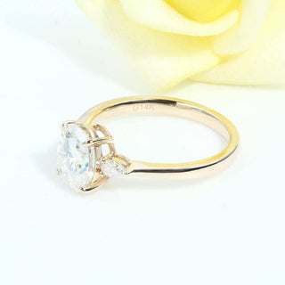 14K Yellow Gold 1ct Oval Cut Moissanite Engagement Ring