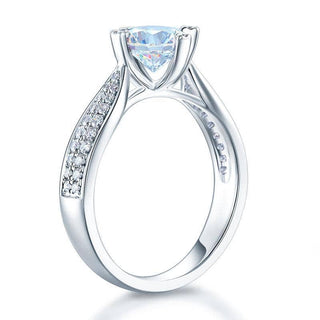 1.0 ct Round Cut Moissanite Diamond Engagement Ring