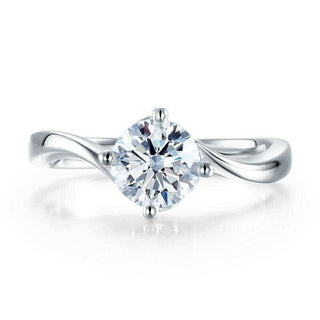 1.0 Ct Round Cut 14K White Gold Engagement Ring