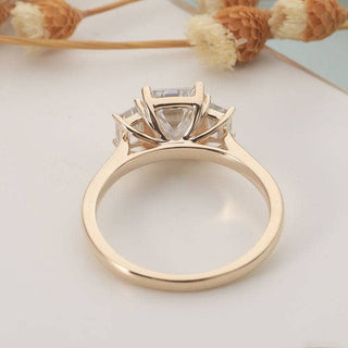 14K Yellow Gold Emerald Cut Engagement Ring