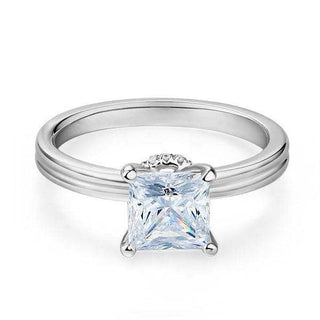 14K White Gold 1.0 Ct Princess Cut Engagement Ring