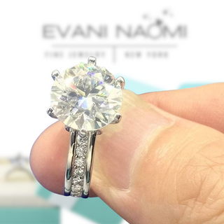 3ct High Crown Diamond Wedding Ring - Evani Naomi Jewelry