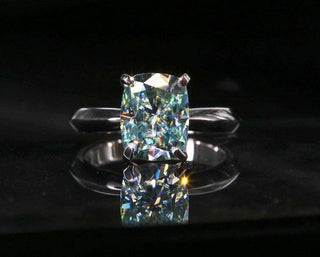 Flash Sale- 3.0 ct Cushion Cut Blue Green Moissanite Wedding Ring Evani Naomi Jewelry