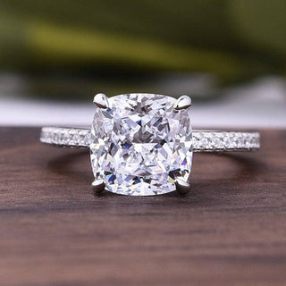 Flash Sale- 3.2 ct Cushion Cut Created Diamond Engagement Ring Evani Naomi Jewelry