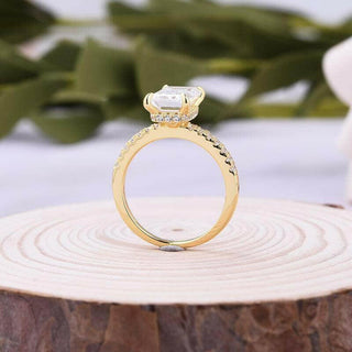 Flash Sale- 4.0 Ct Emerald Cut Yellow Gold Engagement Ring Evani Naomi Jewelry