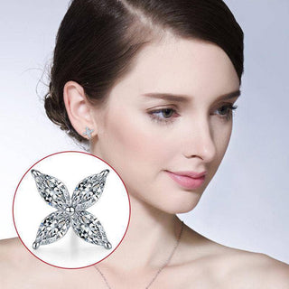 Flash Sale- 4 Petal Flower Diamond Earrings Evani Naomi Jewelry