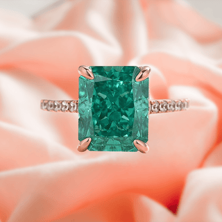 Flash Sale- 5.0 ct Radiant Cut Paraiba Tourmaline Engagement Ring Evani Naomi Jewelry