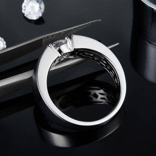 Flash Sale- Antique 6.5mm Moissanite Men's Wedding Ring Evani Naomi Jewelry