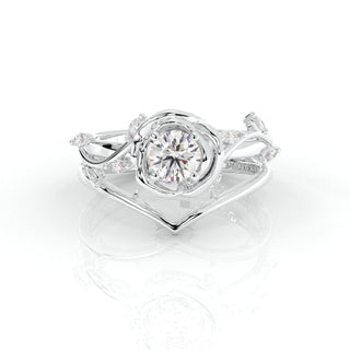 Flash Sale- Black Rose Gothic Wedding Rings in 14k Gold .50 ct Round Cut Moissanite Evani Naomi Jewelry