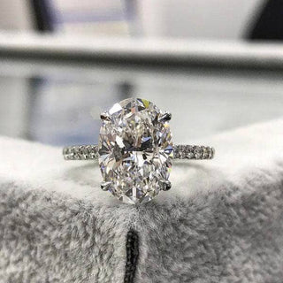 Flash Sale- Classic Oval Cut White Sapphire Wedding Ring Set Evani Naomi Jewelry
