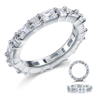 Flash Sale- Created Diamond Emerald Cut Wedding Band Evani Naomi Jewelry