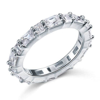 Flash Sale- Created Diamond Emerald Cut Wedding Band Evani Naomi Jewelry