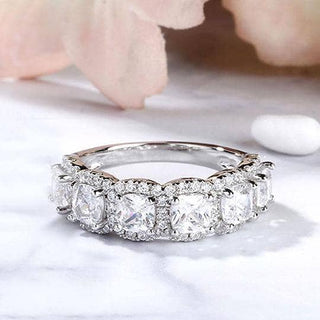 Flash Sale- Cushion Cut Diamond Halo Wedding Band Evani Naomi Jewelry