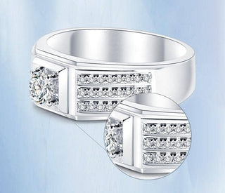 Flash Sale- Delicate 2 Ct Men's Ring Rows Of Created Diamonds Evani Naomi Jewelry