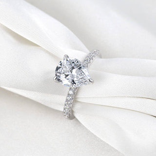 Flash Sale- Pear Cut 4 ct Created Diamond Engagement Ring Evani Naomi Jewelry