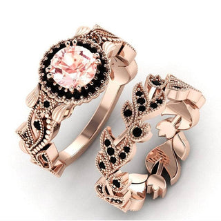 Flash Sale- Rose Gold Flower Ring Set in 1.50 ct Moissanite Diamond Evani Naomi Jewelry