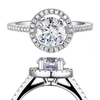 Flash Sale- Round Cut 1.25 Ct Created Diamond Engagement Ring Evani Naomi Jewelry