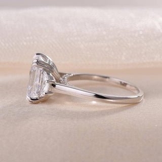 Flash Sale- Three Stone 4.5 Carat Asscher Cut Engagement Ring Evani Naomi Jewelry