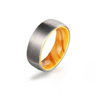 Forest Engraved 8mm Tungsten Carbide with Inner Wood Shank Evani Naomi Jewelry