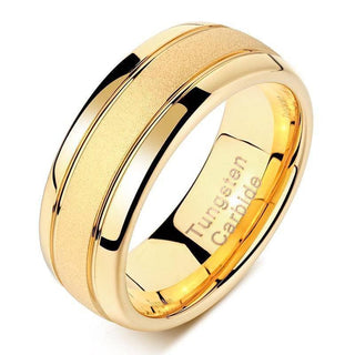 Frosted Center 8mm Tungsten Carbide Men's Wedding Band Evani Naomi Jewelry