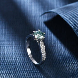 Genuine 1.0 ct Green Diamond Engagement Ring Evani Naomi Jewelry