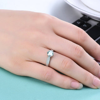 Genuine 1.0 ct Green Diamond Engagement Ring Evani Naomi Jewelry