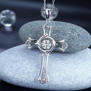 Genuine Diamond Heart & Cross Necklace Evani Naomi Jewelry