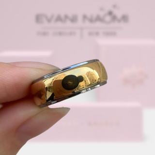 Glossy 8mm Two-tone Tungsten Carbide Men's Wedding Band Evani Naomi Jewelry