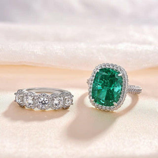 Gorgeous Halo Cushion Cut Paraiba Tourmaline Wedding Set Evani Naomi Jewelry