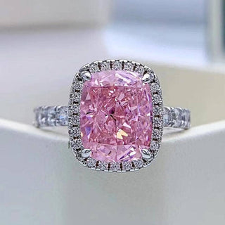 Gorgeous Halo Cushion Cut Pink Sapphire Engagement Ring Evani Naomi Jewelry