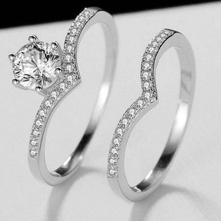 Half Eternity 2.0 ct Diamond Wishbone Bridal Set Evani Naomi Jewelry