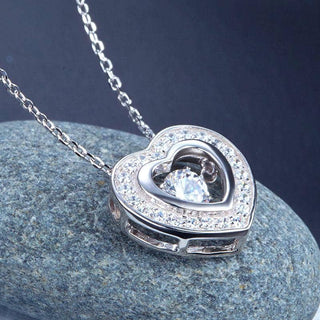 Halo Heart Dancing Diamond Necklace Evani Naomi Jewelry