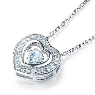 Halo Heart Dancing Diamond Necklace Evani Naomi Jewelry